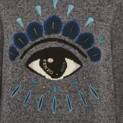 Pre Owned فستان كنزو بلو آي صوف محبوك صغير