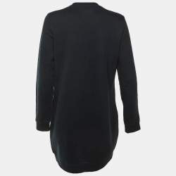 Pre Owned Kenzo Black Tiger Embroidered Cotton Knit Dress L