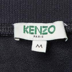 مملوكة مسبقًا Kenzo Navy Blue Logo Embroidered Crepe Crew Neck Sweatshirt M