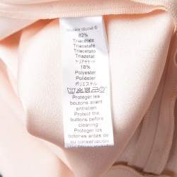 Kenzo Beige Shoulder Button Detail V-Neck Top M