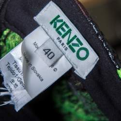 Pre Owned Kenzo Multicolor Jacquard Quilted Pleated Tool Monster Skirt M