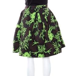 Pre Owned Kenzo Multicolor Jacquard Quilted Pleated Tool Monster Skirt M