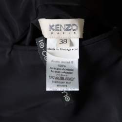 Pre Owned Kenzo Black and Gold Paper Bag Waist Wide Leg Reversible Pants M