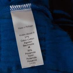 Pre Owned Kenzo Black and Blue Checkered Flared Hem Sweatshirt L