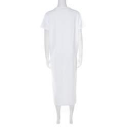 Pre Owned فستان كينزو قطن أبيض مطبوع بالشعار M