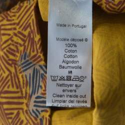 Kenzo Mustard Scribble Print Cotton Off Shoulder Top XL