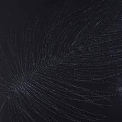 Pre Owned Kenzo Black Embroidered Stretch Jersey Ruffle Detail Top M