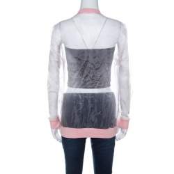 Pre Owned Kenzo Pink Paris Embroidered Sheer Pullover S