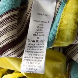 Pre Owned Kenzo Multicolor Striped Knit Contrast Collar Detail Cardigan XL