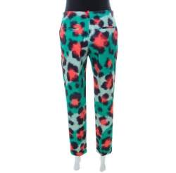 Kenzo Multicolor Scribble Print Motif Cotton Blend Tapered Trousers M