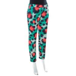 Kenzo Multicolor Scribble Print Motif Cotton Blend Tapered Trousers M