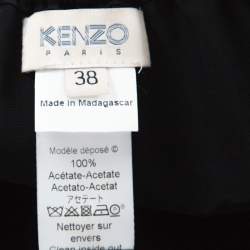 Pre Owned Kenzo Blue Black and Green Color Block Off Shoulder Top M