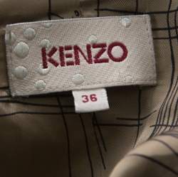 Kenzo Black Crepe Embellished Belt Detail Blazer S 