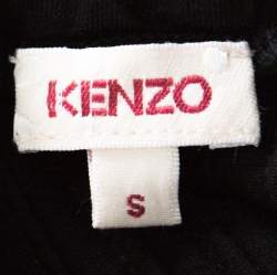 Pre Owned Kenzo Black Pleated Jersey A Line Maxi Skirt S