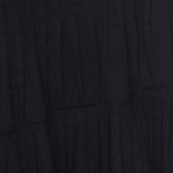 Pre Owned Kenzo Black Pleated Jersey A Line Maxi Skirt S