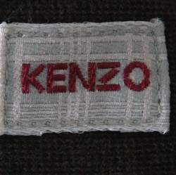 Kenzo Charcoal Grey Micro Checks Cotton Straight Leg Pants L