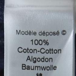 Pre Owned Kenzo White and Blue Dots And Logo Cotton Shirt M