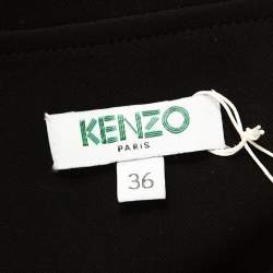 Pre Owned Kenzo Black Black Stretch Knit Ruffled Hem Short Dress S