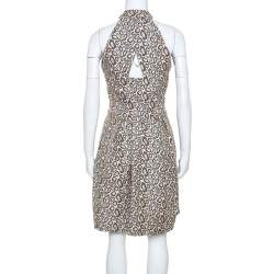 Pre Owned Kenzo Beige Animal Pattern Jacquard Sleeveless Dress S