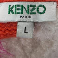 Pre Owned Kenzo Multicolor Mixed Texture Knit Dress L