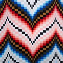 Pre Owned Kenzo Multicolor Silk Chevron Pattern Midi Dress S