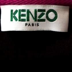 Pre Owned Kenzo Deep Purple Knit Embroidered Tiger Motif Sweatshirt M