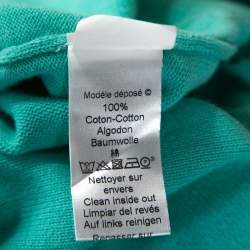 Pre Owned Kenzo Aqua Blue Paris Intarsia Knit Long Sleeve Jumper L