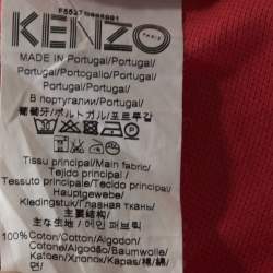 Pre Owned Kenzo Coral Pink Cotton Pique Tiger Embroidered Polo T-Shirt M