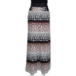 Kenzo Brown Floral Print Cotton Maxi Skirt S