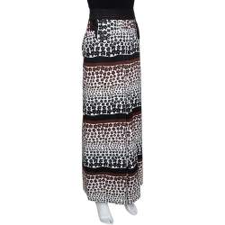 Kenzo Brown Floral Print Cotton Maxi Skirt S