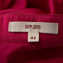 Pre Owned Kenzo Pink Cotton Puff Sleeve Blouse L