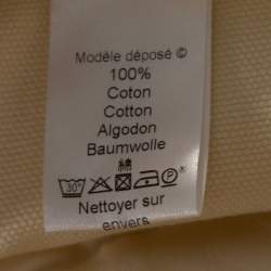 Pre Owned Kenzo Cream Textured Cotton High Waisted Cropped Pants M