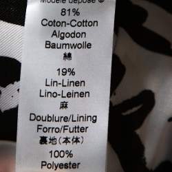 Pre Owned Kenzo Black Cotton Linen Double Breasted Crop Jacket M