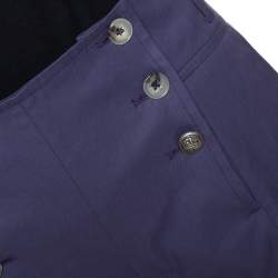 Pre Owned Kenzo Purple Cotton Wide Leg Trousers M