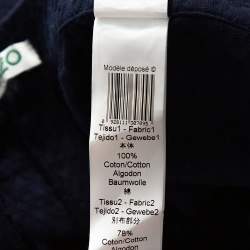 Pre Owned Kenzo Blue Diamond Patterned Cotton Straight Leg Trousers M