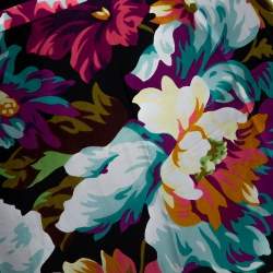 Pre Owned Kenzo Multicolor Floral Print Silk Maxi Skirt M
