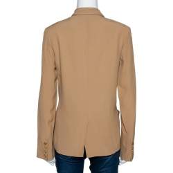 Kenzo Camel Textured Crepe Single Button Blazer M