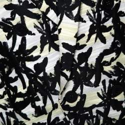 Pre Owned Kenzo Black Palm Jacquard Cotton Double Breasted Jacket S