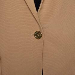 Pre Owned Kenzo Beige Crepe Single Button Blazer L