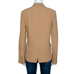 Pre Owned Kenzo Beige Crepe Single Button Blazer L