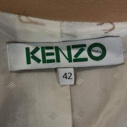 Pre Owned Kenzo Beige Crepe Single Button Blazer L