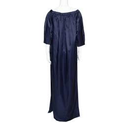 Kenzo Navy Blue Cotton Blend Maxi Dress S