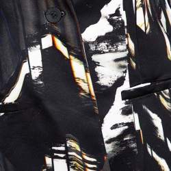 Pre Owned Kenzo Black Abstract Print Single Buttoned Blazer M