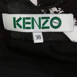 Pre Owned Kenzo Black Abstract Print Single Buttoned Blazer M