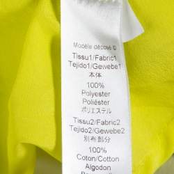 Pre Owned فستان كينزو قطن أصفر منقوش بلا أكمام بياقة مقاس كبير - لارج