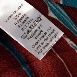 Pre Owned Kenzo Maroon Cloud Print Chiffon Long Sleeve Blouse L