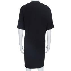 Kenzo Black Crepe Embroidered Tiger Motif T-Shirt Dress M