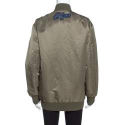 Pre Owned Kenzo Olive Green Utility Bomber Jacket M