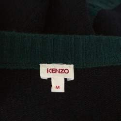 Pre Owned Kenzo Black Wool Knit Embroidered Tassel Detail Cardigan M