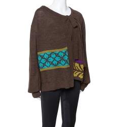 Pre Owned كارديغان كينزو تريكو اصوف لوريكس بني مقاس وسط (ميديوم)